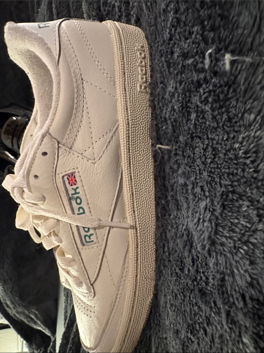 Reebok White Leather Sneakers with Cream Sole
